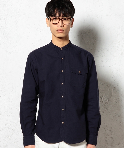 green label relaxing（グリーンレーベルリラクシング）の「OX BAND/C H/PL シャツ ◆（シャツ/ブラウス・メンズ・ホワイト/ネイビー・MEDIUM/LARGE/SMALL）」の12枚目の写真