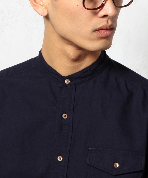 green label relaxing（グリーンレーベルリラクシング）の「OX BAND/C H/PL シャツ ◆（シャツ/ブラウス・メンズ・ホワイト/ネイビー・MEDIUM/LARGE/SMALL）」の3枚目の写真