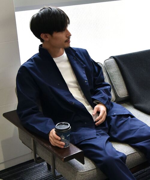 SHIPS Days（シップスデイズ）の「SHIPS Days: オックスフォード ホスピタル シャツジャケット（カバーオール・メンズ・ネイビー/グレー・MEDIUM/LARGE）」の5枚目の写真