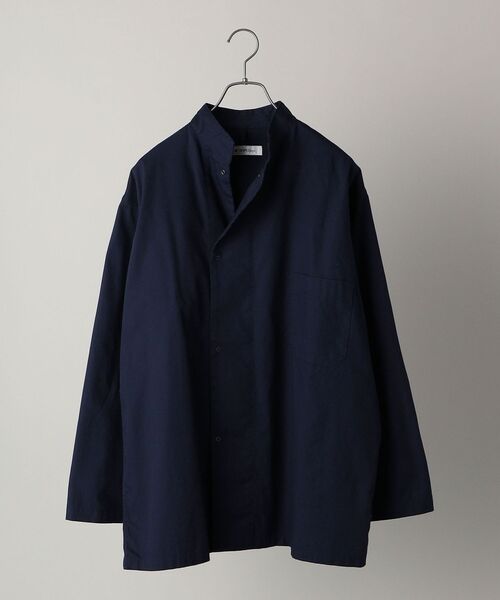 SHIPS Days（シップスデイズ）の「SHIPS Days: オックスフォード ホスピタル シャツジャケット（カバーオール・メンズ・ネイビー/グレー・MEDIUM/LARGE）」の4枚目の写真