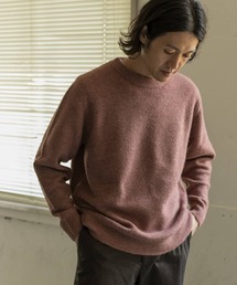 ストレッチウール クルーネックニット∴