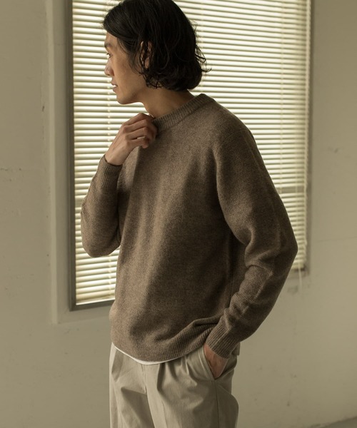 URBAN RESEARCH DOORS（アーバンリサーチドアーズ）の「ストレッチウール クルーネックニット∴（ニット/セーター・メンズ・チャコールグレー/ライトグレー/ベージュ/ブルー/ピンク系その他・40/38）」の21枚目の写真