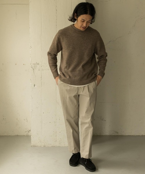 URBAN RESEARCH DOORS（アーバンリサーチドアーズ）の「ストレッチウール クルーネックニット∴（ニット/セーター・メンズ・チャコールグレー/ライトグレー/ベージュ/ブルー/ピンク系その他・40/38）」の14枚目の写真