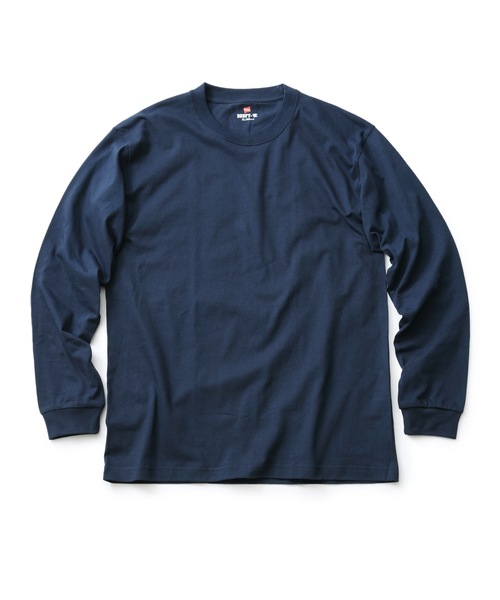 HANES(ヘインズ)の「【HANES/ヘインズ】BEFFY LONGSLEEVE TEE/ビーフィー/ロンT/無地/ユニセックス ヘビーウェイト(Tシャツ/カットソー・メンズ・グレー/ネイビー/ブラック/チャコールグレー/ホワイト・X-LARGE/LARGE/SMALL/MEDIUM/X-SMALL)」の5枚目の写真