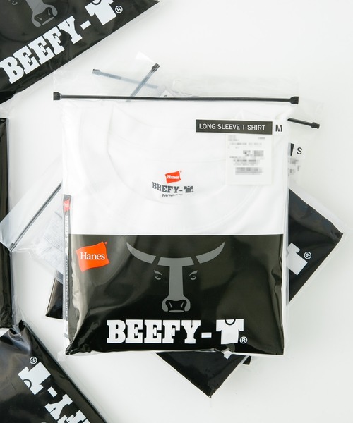 HANES(ヘインズ)の「【HANES/ヘインズ】BEFFY LONGSLEEVE TEE/ビーフィー/ロンT/無地/ユニセックス ヘビーウェイト(Tシャツ/カットソー・メンズ・グレー/ネイビー/ブラック/チャコールグレー/ホワイト・X-LARGE/LARGE/SMALL/MEDIUM/X-SMALL)」の1枚目の写真