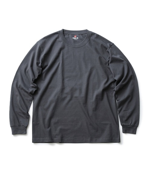 HANES(ヘインズ)の「【HANES/ヘインズ】BEFFY LONGSLEEVE TEE/ビーフィー/ロンT/無地/ユニセックス ヘビーウェイト(Tシャツ/カットソー・メンズ・グレー/ネイビー/ブラック/チャコールグレー/ホワイト・X-LARGE/LARGE/SMALL/MEDIUM/X-SMALL)」の3枚目の写真