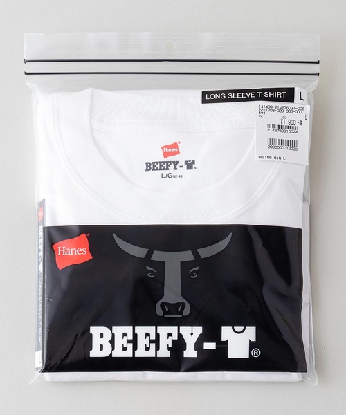 HANES(ヘインズ)の「【HANES/ヘインズ】BEFFY LONGSLEEVE TEE/ビーフィー/ロンT/無地/ユニセックス ヘビーウェイト(Tシャツ/カットソー・メンズ・グレー/ネイビー/ブラック/チャコールグレー/ホワイト・X-LARGE/LARGE/SMALL/MEDIUM/X-SMALL)」の6枚目の写真