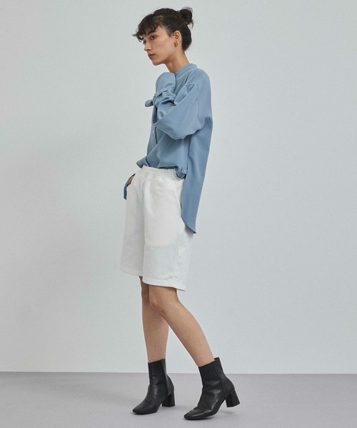 CITY TOKYO（シティトウキョウ）の「シルケット加工スウェットショートパンツ（スウェットパンツ・レディース・ホワイト/ダークグレー・1/2）」の9枚目の写真