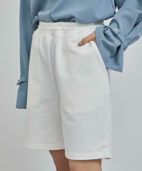 CITY TOKYO（シティトウキョウ）の「シルケット加工スウェットショートパンツ（スウェットパンツ・レディース・ホワイト/ダークグレー・1/2）」の18枚目の写真