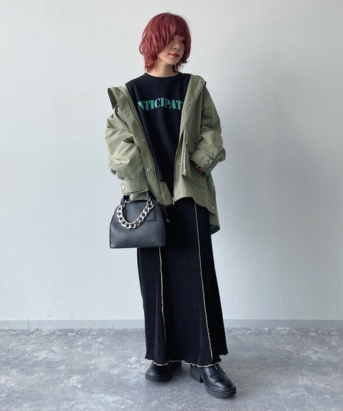 PAGEBOY(ページボーイ)の「スリットマウンテンパーカー(マウンテンパーカー・レディース・ブラック/オリーブ/グレイッシュベージュ・FREE)」の12枚目の写真