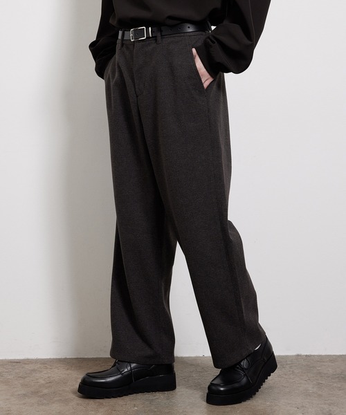 JUNRED（ジュンレッド）の「【セットアップ対応】エアリーストレッチフラノワイドパンツ（その他パンツ・メンズ・チャコールグレー/ダークブラウン/ブラウン/ベージュ系その他・S/M/L）」の11枚目の写真