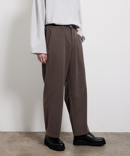 JUNRED（ジュンレッド）の「【セットアップ対応】エアリーストレッチフラノワイドパンツ（その他パンツ・メンズ・チャコールグレー/ダークブラウン/ブラウン/ベージュ系その他・S/M/L）」の5枚目の写真