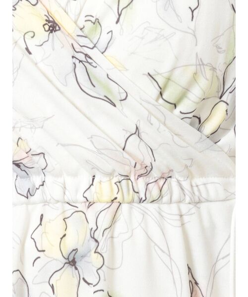 MERCURYDUO(マーキュリーデュオ)の「【GENTLE】フラワープリントカシュクールボリューム袖カットワンピース(ワンピース・レディース・アイボリー/ブラック・FREE)」の12枚目の写真