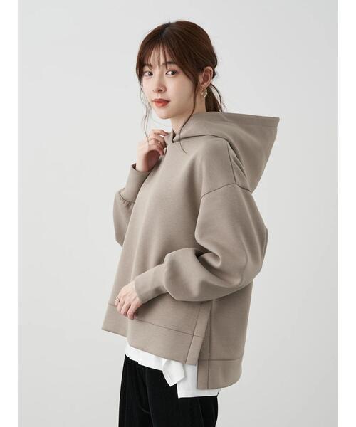 earth music&ecology（アースミュージックアンドエコロジー）の「もちぽわパーカー＊（パーカー・レディース・チャコールグレー/ベージュ/ミント/ブラウン/ラベンダー/アイボリー・FREE）」の9枚目の写真