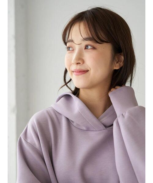 earth music&ecology（アースミュージックアンドエコロジー）の「もちぽわパーカー＊（パーカー・レディース・チャコールグレー/ベージュ/ミント/ブラウン/ラベンダー/アイボリー・FREE）」の14枚目の写真