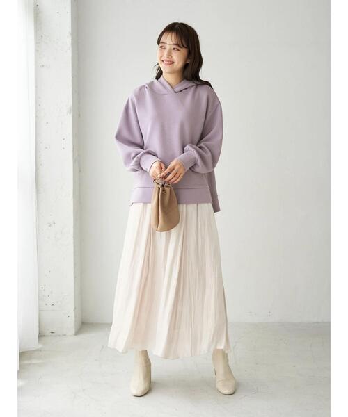 earth music&ecology（アースミュージックアンドエコロジー）の「もちぽわパーカー＊（パーカー・レディース・チャコールグレー/ベージュ/ミント/ブラウン/ラベンダー/アイボリー・FREE）」の20枚目の写真