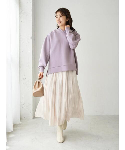 earth music&ecology（アースミュージックアンドエコロジー）の「もちぽわパーカー＊（パーカー・レディース・チャコールグレー/ベージュ/ミント/ブラウン/ラベンダー/アイボリー・FREE）」の21枚目の写真