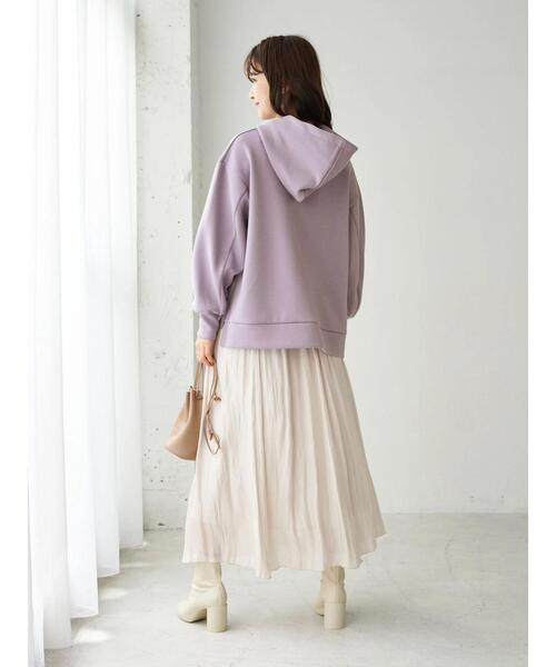 earth music&ecology（アースミュージックアンドエコロジー）の「もちぽわパーカー＊（パーカー・レディース・チャコールグレー/ベージュ/ミント/ブラウン/ラベンダー/アイボリー・FREE）」の22枚目の写真