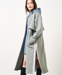 バックシャン サイドテープ エアクッション ノーカラー ロングコート