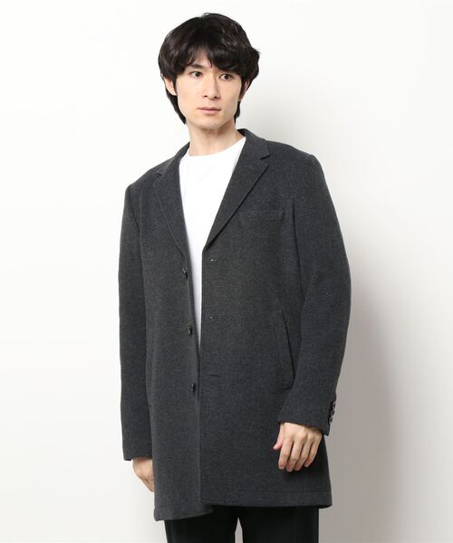 CUSTOM CULTURE（カスタムカルチャー）の「【CUSTOM CULTURE】 ウールモッサー ロング 3B ジャケット（チェスターコート・メンズ・チャコールグレー/ネイビー系・2/3）」の2枚目の写真