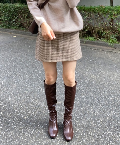 LAUIR（ラウアー）の「スクエアトゥロングブーツ（ブーツ・レディース・ホワイト/ブラック/ブラウン・39/36/37/38/35）」の20枚目の写真