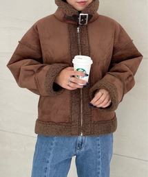 StyleSea | エコムートンクロップドフライトジャケット(ムートンコート)