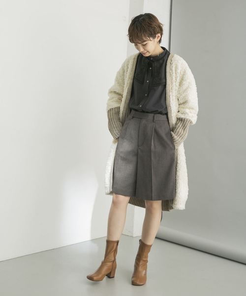 URBAN RESEARCH（アーバンリサーチ）の「マニッシュツィードハーフパンツ（その他パンツ・レディース・グレー系その他/ベージュ系その他・38/36）」の4枚目の写真