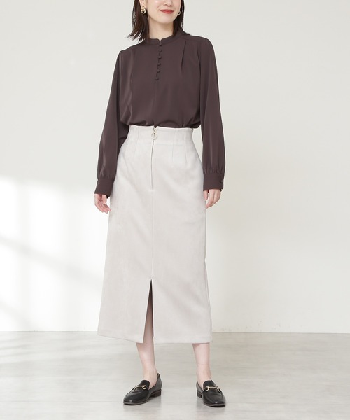 N.（N. Natural Beauty Basic）（エヌエヌナチュラルビューティーベーシック）の「【S Size Line】◆フェイクスウェードタイトスカート（スカート・レディース・モカ/ピンク/グリーン/グレー・SMALL/MEDIUM）」の2枚目の写真