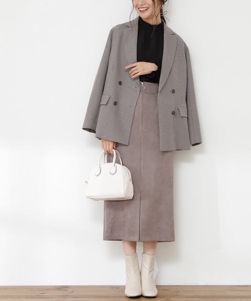 N.（N. Natural Beauty Basic）（エヌエヌナチュラルビューティーベーシック）の「【S Size Line】◆フェイクスウェードタイトスカート（スカート・レディース・モカ/ピンク/グリーン/グレー・SMALL/MEDIUM）」の3枚目の写真