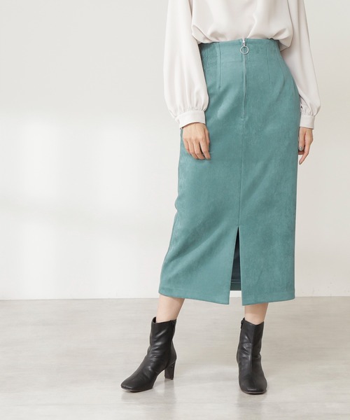 N.（N. Natural Beauty Basic）（エヌエヌナチュラルビューティーベーシック）の「【S Size Line】◆フェイクスウェードタイトスカート（スカート・レディース・モカ/ピンク/グリーン/グレー・SMALL/MEDIUM）」の12枚目の写真