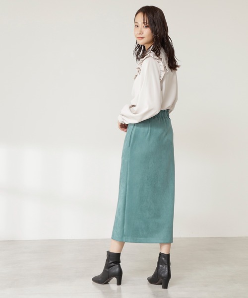 N.（N. Natural Beauty Basic）（エヌエヌナチュラルビューティーベーシック）の「【S Size Line】◆フェイクスウェードタイトスカート（スカート・レディース・モカ/ピンク/グリーン/グレー・SMALL/MEDIUM）」の17枚目の写真