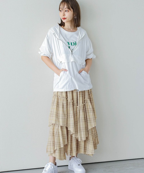 La-gemme（ラジェム）の「イレギュラーヘムティアードスカート（スカート・レディース・ブラック/ブラウン/ベージュ/グリーン/ミント/ホワイト/ホワイト系その他/ブラウン系その他・M/L）」の3枚目の写真