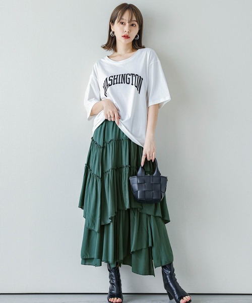 La-gemme（ラジェム）の「イレギュラーヘムティアードスカート（スカート・レディース・ブラック/ブラウン/ベージュ/グリーン/ミント/ホワイト/ホワイト系その他/ブラウン系その他・M/L）」の7枚目の写真