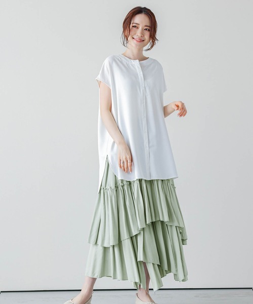 La-gemme（ラジェム）の「イレギュラーヘムティアードスカート（スカート・レディース・ブラック/ブラウン/ベージュ/グリーン/ミント/ホワイト/ホワイト系その他/ブラウン系その他・M/L）」の19枚目の写真