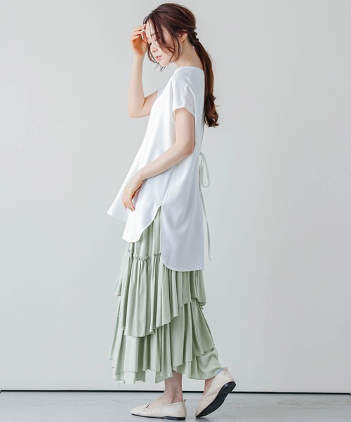 La-gemme（ラジェム）の「イレギュラーヘムティアードスカート（スカート・レディース・ブラック/ブラウン/ベージュ/グリーン/ミント/ホワイト/ホワイト系その他/ブラウン系その他・M/L）」の18枚目の写真