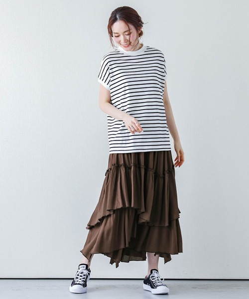 La-gemme（ラジェム）の「イレギュラーヘムティアードスカート（スカート・レディース・ブラック/ブラウン/ベージュ/グリーン/ミント/ホワイト/ホワイト系その他/ブラウン系その他・M/L）」の11枚目の写真
