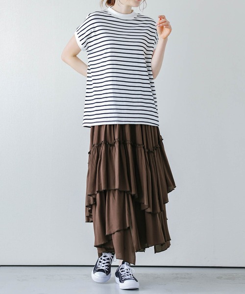 La-gemme（ラジェム）の「イレギュラーヘムティアードスカート（スカート・レディース・ブラック/ブラウン/ベージュ/グリーン/ミント/ホワイト/ホワイト系その他/ブラウン系その他・M/L）」の10枚目の写真