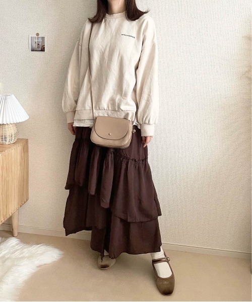 La-gemme（ラジェム）の「イレギュラーヘムティアードスカート（スカート・レディース・ブラック/ブラウン/ベージュ/グリーン/ミント/ホワイト/ホワイト系その他/ブラウン系その他・M/L）」の9枚目の写真