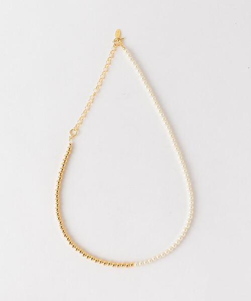 green label relaxing（グリーンレーベルリラクシング）の「フェイクパール ＆ボール 3WAY ネックレス（ネックレス・レディース・シルバー/ゴールド・FREE）」の2枚目の写真