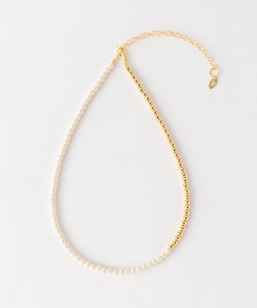 green label relaxing（グリーンレーベルリラクシング）の「フェイクパール ＆ボール 3WAY ネックレス（ネックレス・レディース・シルバー/ゴールド・FREE）」の5枚目の写真