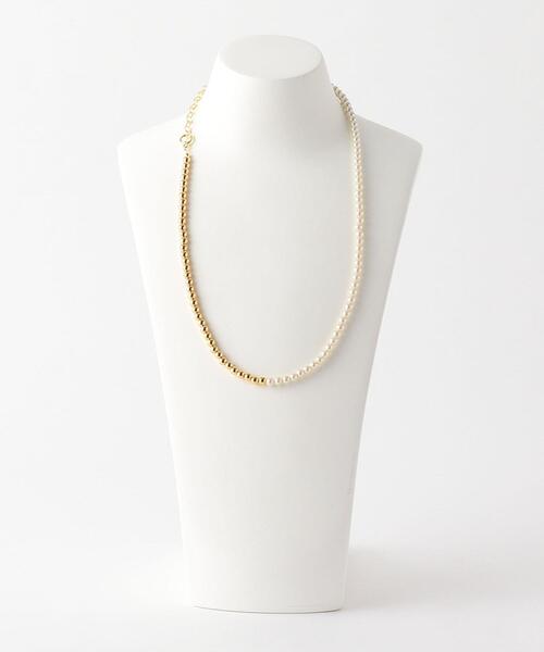 green label relaxing（グリーンレーベルリラクシング）の「フェイクパール ＆ボール 3WAY ネックレス（ネックレス・レディース・シルバー/ゴールド・FREE）」の7枚目の写真