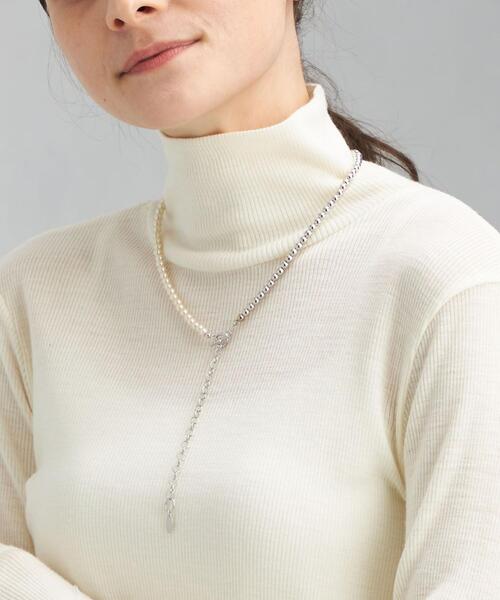 green label relaxing（グリーンレーベルリラクシング）の「フェイクパール ＆ボール 3WAY ネックレス（ネックレス・レディース・シルバー/ゴールド・FREE）」の8枚目の写真