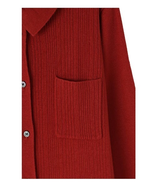 STYLE DELI(スタイルデリ)の「【LUXE】ポロ襟リブニットワンピース(ワンピース・レディース・ネイビー/レッド・01/02)」の7枚目の写真