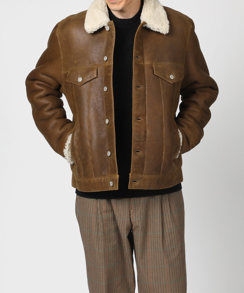 ポールスミス  PaulSmith リアルムートン ラムレザー ブラウン M ポールスミス PaulSmith リアルムートン ラムレザー ブラウン M