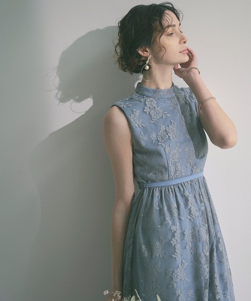 RUIRUE BOUTIQUE(ルイルエブティック)の「プチハイネックロングレースワンピース結婚式 お呼ばれ パーティー ドレス(ドレス・レディース・ブルー/パープル/ブラック/ベージュ・S/M/L)」の16枚目の写真