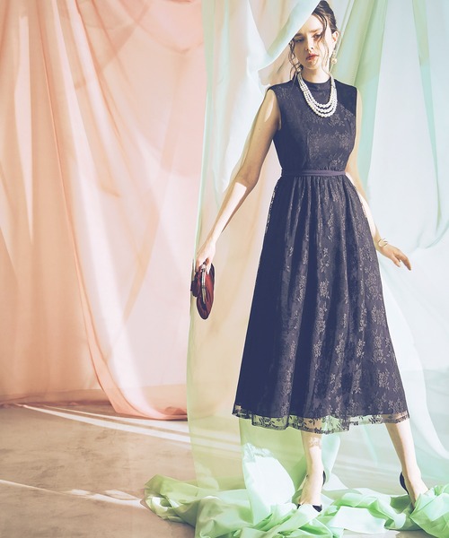 RUIRUE BOUTIQUE(ルイルエブティック)の「プチハイネックロングレースワンピース結婚式 お呼ばれ パーティー ドレス(ドレス・レディース・ブルー/パープル/ブラック/ベージュ・S/M/L)」の19枚目の写真
