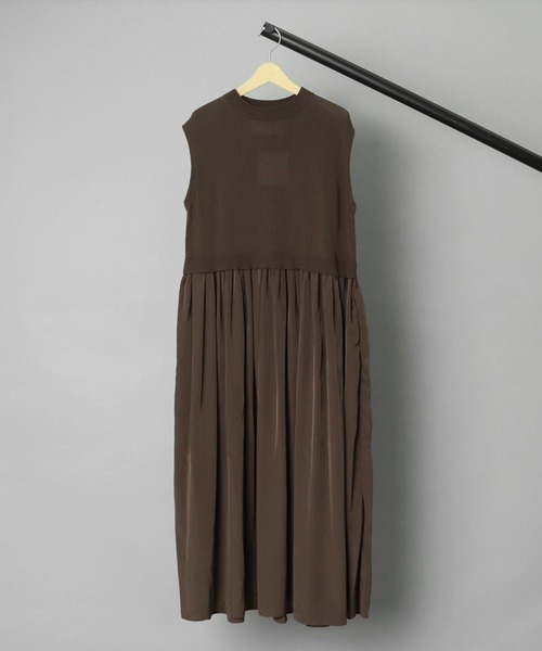 ADAWAS（アダワズ）の「【 ADAWAS / アダワス 】 GATHERED DRESS / ギャザードレス（ワンピース・レディース・ブラウン/ピンク・FREE）」の2枚目の写真