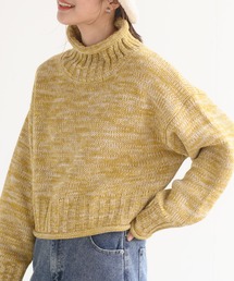 MIXニットタートルショート丈プルオーバー