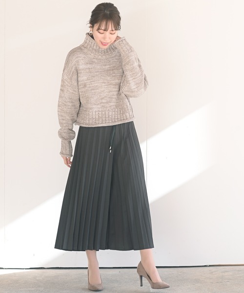 rps(アールピーエス)の「MIXニットタートルショート丈プルオーバー(ニット/セーター・レディース・ピンク/グリーン/アイボリー/マスタード/ブルーグリーン/パープル/オレンジ・M/フリー)」の19枚目の写真