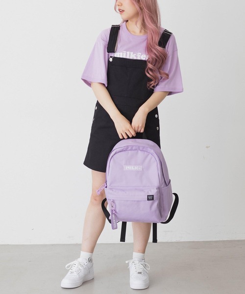 MILKFED.(ミルクフェド)の「MILKFED. BASIC DAYPACK/ブランドロゴ デイパック/リュックサック/バックパック(バックパック/リュック・レディース・ブラック/レッド/ライトパープル/ライトピンク/ライトグリーン・ONE SIZE)」の10枚目の写真